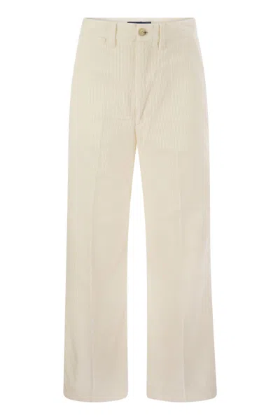 Polo Ralph Lauren Wide-leg Cotton Trousers With Concealed Fly