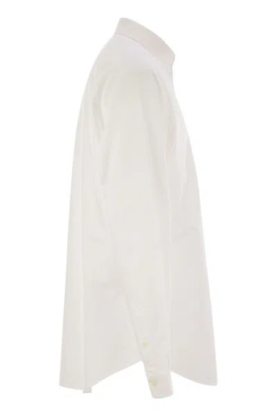 Polo Ralph Lauren Slim Fit White Cotton Shirt With Embroidered Logo