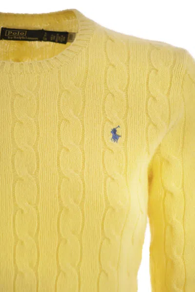 Polo Ralph Lauren Citron Yellow Cotton Sweater With Signature Pony Motif