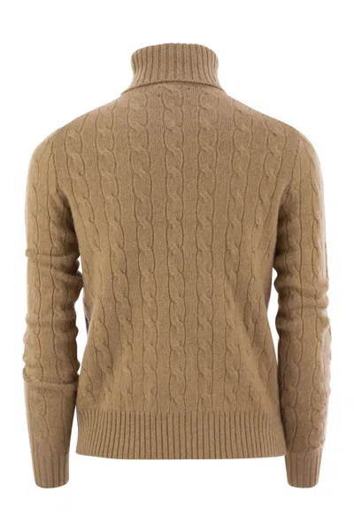 Polo Ralph Lauren Wool And Cashmere Cable-knit Turtleneck Sweater