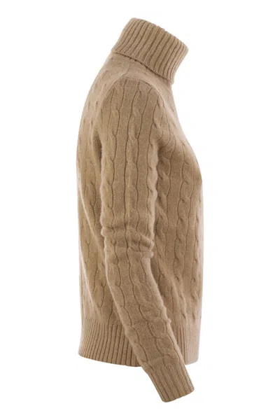 Polo Ralph Lauren Wool And Cashmere Cable-knit Turtleneck Sweater
