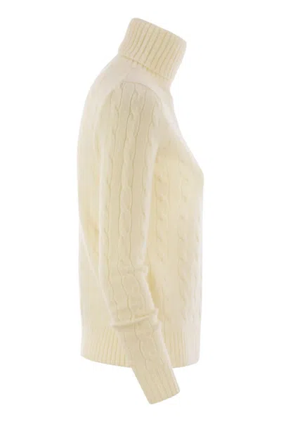 Polo Ralph Lauren Wool And Cashmere Cable-knit Turtleneck Sweater