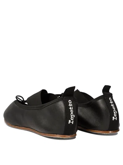 Repetto 'gianna' Black Ballet Flats With Elastic Bands