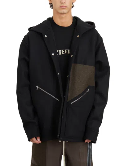 Rick Owens Drawstring Hem Wool Coat