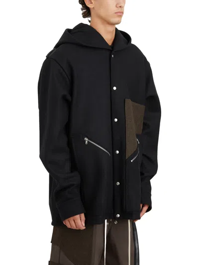Rick Owens Drawstring Hem Wool Coat