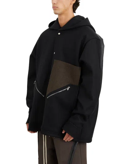 Rick Owens Drawstring Hem Wool Coat