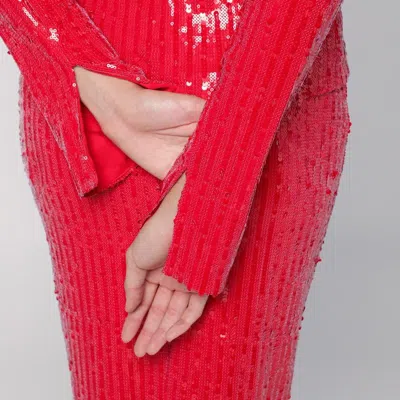 Rotate Birger Christensen Rotate Birgerchristensen  Red Sweater With Micro Sequins