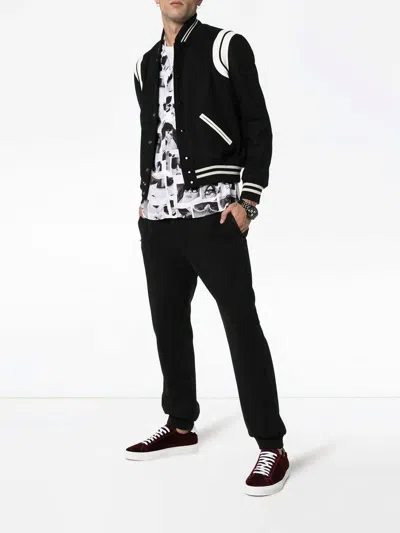 Saint Laurent Men Teddy Varsity Bomber Jacket