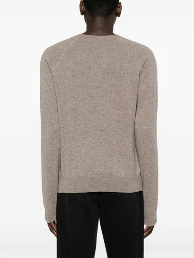 Saint Laurent Cassandre Cashmere Sweater Men In Neutral