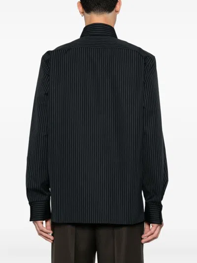 Saint Laurent Ysl Pinstriped Silk Shirt