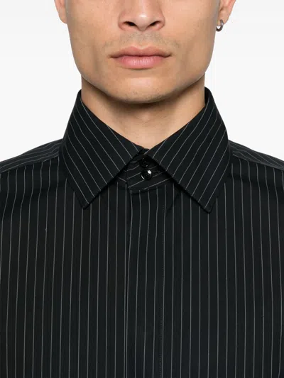 Saint Laurent Ysl Pinstriped Silk Shirt
