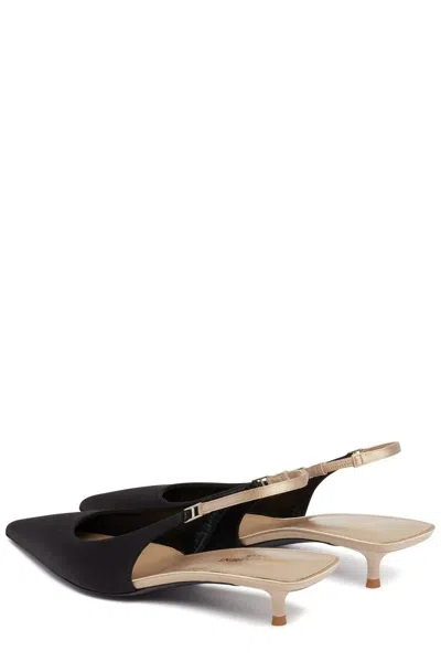 Saint Laurent Cherish Open Back Pumps In Crêpe Satin