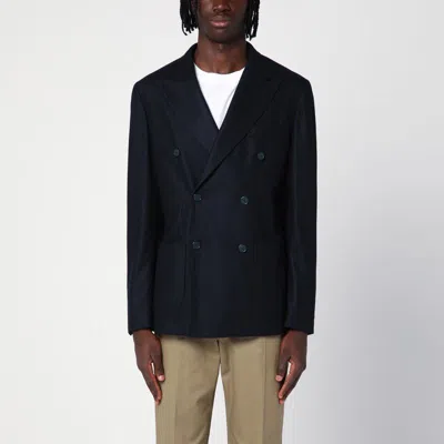 Santaniello Double-breasted Jacket In Wool-blend