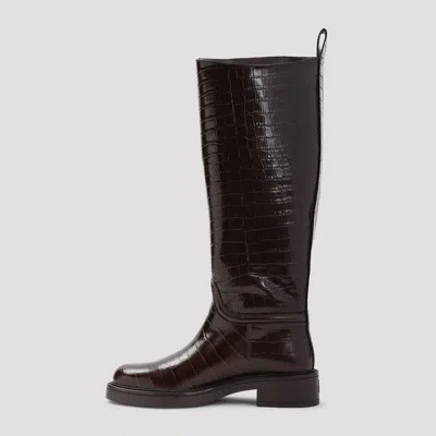 Stuart Weitzman Crocodile-embossed Leather Boots