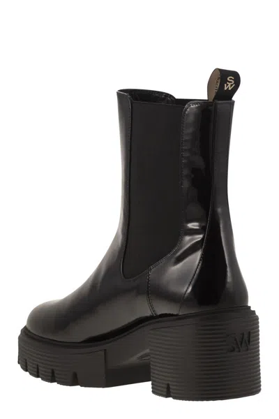 Stuart Weitzman Soho Chelsea - Leather Ankle Boot With Midsole