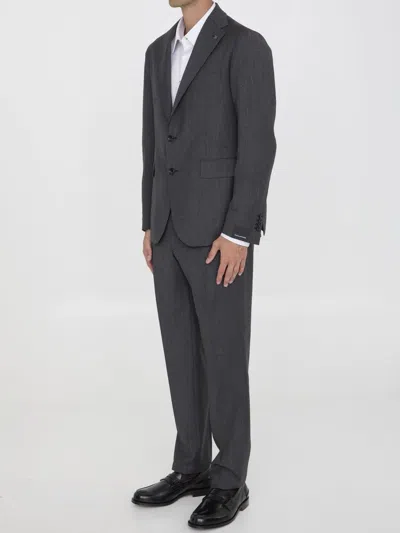 Tagliatore Men Two-piece Suit In Virgin Wool In Gray