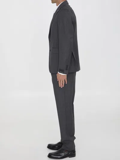 Tagliatore Men Two-piece Suit In Virgin Wool In Gray