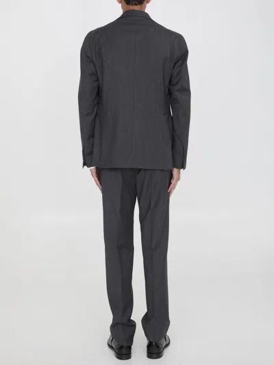 Tagliatore Men Two-piece Suit In Virgin Wool In Gray
