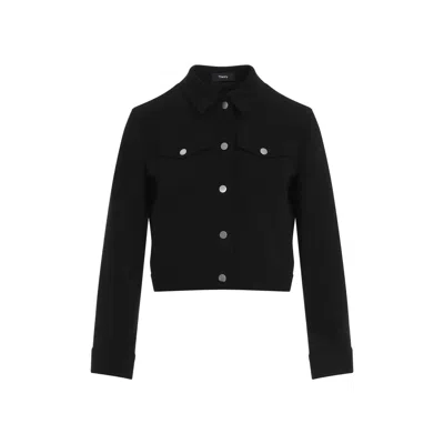 Theory Shrunken Trucker Jacket In Admiral Crepe