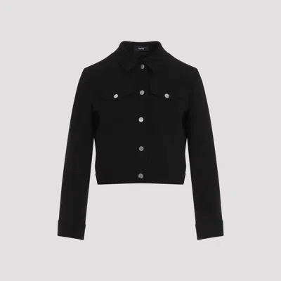 Theory Shrunken Trucker Jacket In Admiral Crepe