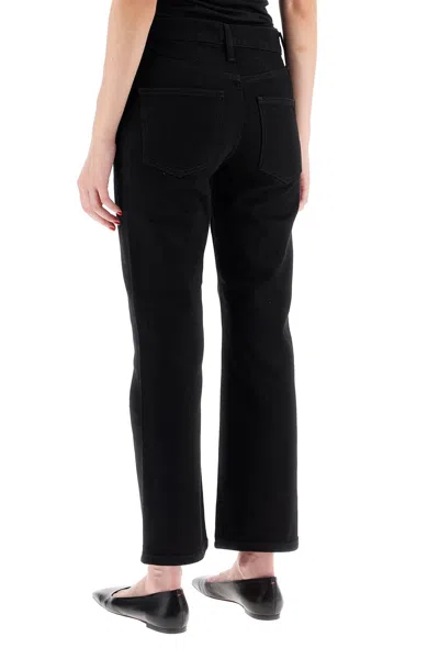 Tory Burch Black Cropped Kick Flare Jeans