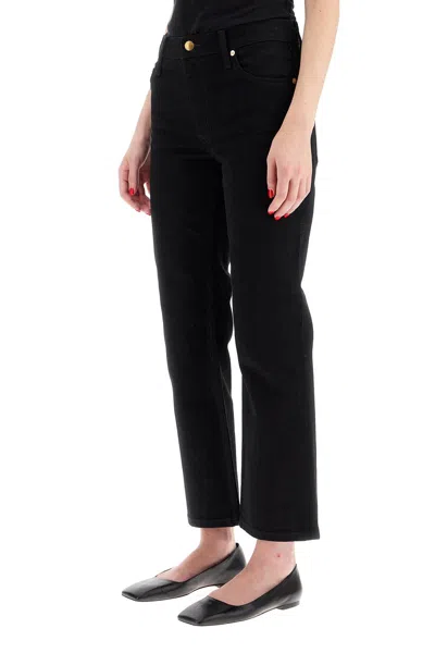 Tory Burch Black Cropped Kick Flare Jeans