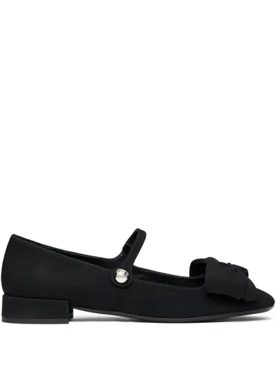 Valentino Satin Bow Mary Jane Ballerina Flats