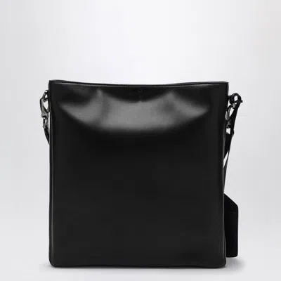 Valentino Garavani Logo Lock Leather Shoulder Bag In Black