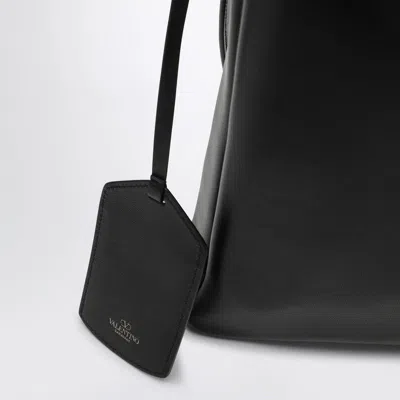 Valentino Garavani Logo Lock Leather Shoulder Bag In Black