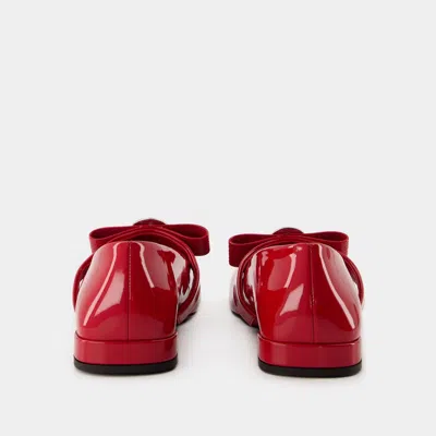 Versace Gianni Ribbon Ballerines In Red