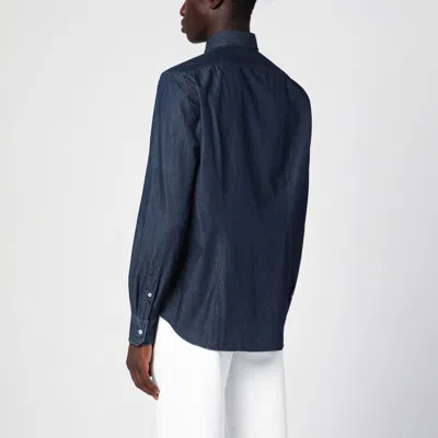 Xacus Indigo Blue Denim Cotton Shirt