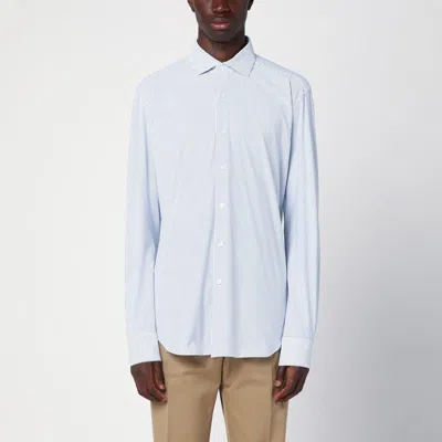 Xacus Light Blue Tailor Fit Shirt In Linen