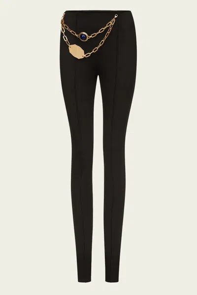Area Chain Plate Belted Ponte Leggings