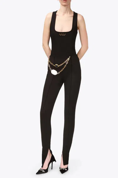 Area Chain Plate Belted Ponte Leggings