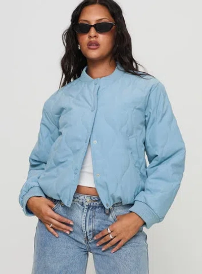 Princess Polly Lower Impact Qwynne Quilted Jacket In Blue
