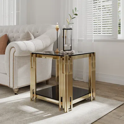 Streamdale Furniture Streamdale Luxurious End Table Mirrored Glass