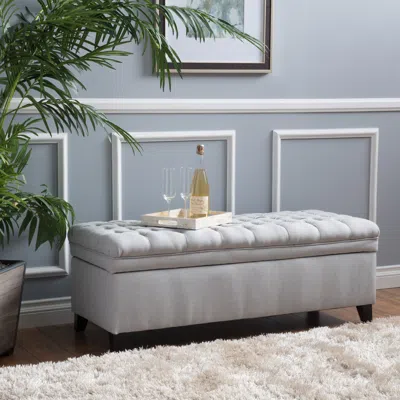 Streamdale Furniture Streamdale Juliana Light Gray Storage Ottoman For Living Room (50" D X 20.5" W X 18.3" H)