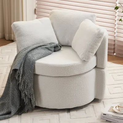 Streamdale Furniture Streamdale Teddy Fabric Swivel And Storage Chair With Back Cushion For Living Room