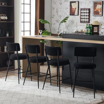 Streamdale Furniture Streamdale Modern Teddy Fabric Bar Stools - Stylish & Comfortable