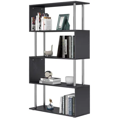 Streamdale Furniture Streamdale Homcom Modern S-shaped 5 Tier Room Dividing Bookcase Wooden Storage