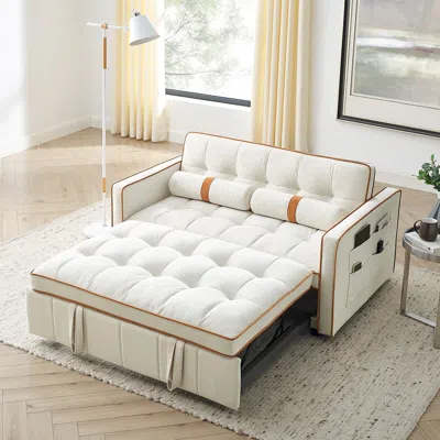Streamdale Furniture Streamdale Modern 55.5" Pull Out Sleep Sofa Bed 2 Seater Loveseats Sofa Couch