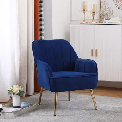 Streamdale Furniture Streamdale Modern Mid Century Chair Velvet Sherpa Armchair For Living Room