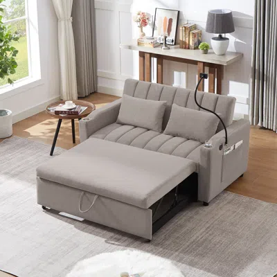 Streamdale Furniture Streamdale 55.9" Convertible Sofa Bed Loveseat Sofa With Three Usb Ports
