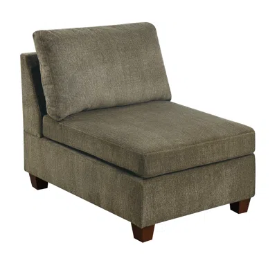 Streamdale Furniture Streamdale Contemporary 1 Piece Armless Chair Tan Color Chenille Fabric