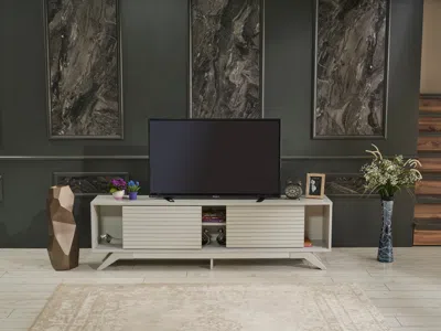 Streamdale Furniture Streamdale Store Luxia Mid Century Modern Tv Stand 2 Sliding Door Cabinet 2