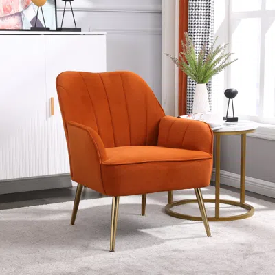 Streamdale Furniture Streamdale Modern Mid Century Chair Velvet Sherpa Armchair For Living Room