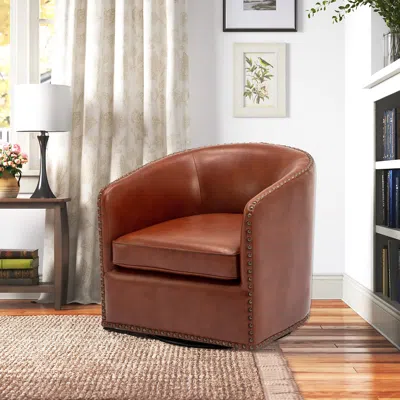 Streamdale Furniture Streamdale Trenton Swivel Arm Chair - Caramel