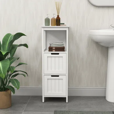 Streamdale Furniture Streamdale White Freestanding Bathroom Storage Cabinet