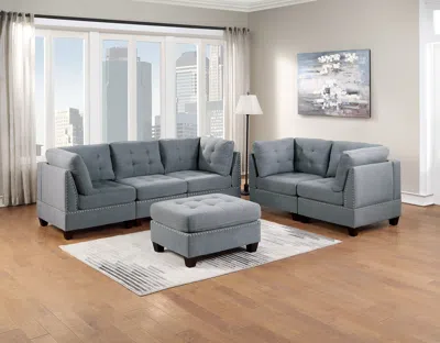 Streamdale Furniture Streamdale 6-piece Modular Sofa Set With Ottoman