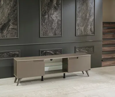 Streamdale Furniture Streamdale Store Denver Mid Century Modern Tv Stand 2 Door Cabinets 1 Glass
